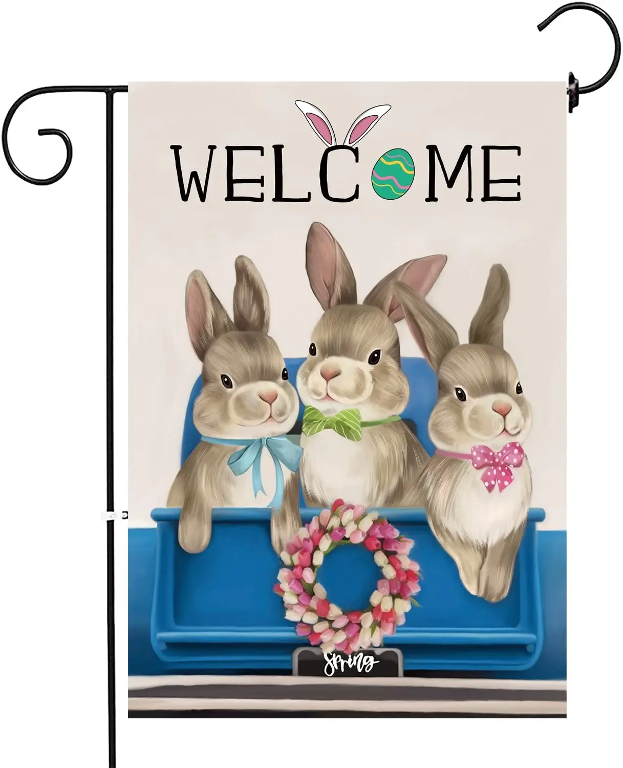 

Easter Garden Flag, Welcome Bunny Easter Spring Double Sided Flags, Seasonal Vertical House Yard Outdoor Decor