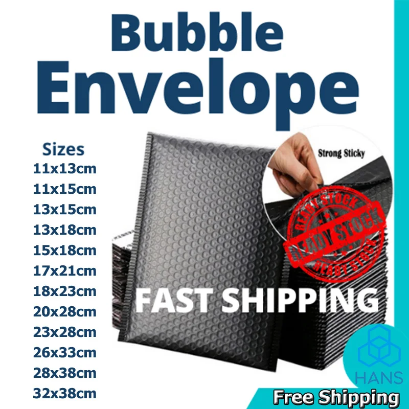 10 Упаковок Почтовых Отправлений С Черными Пузырьками - Водостойкая Целлофановая
