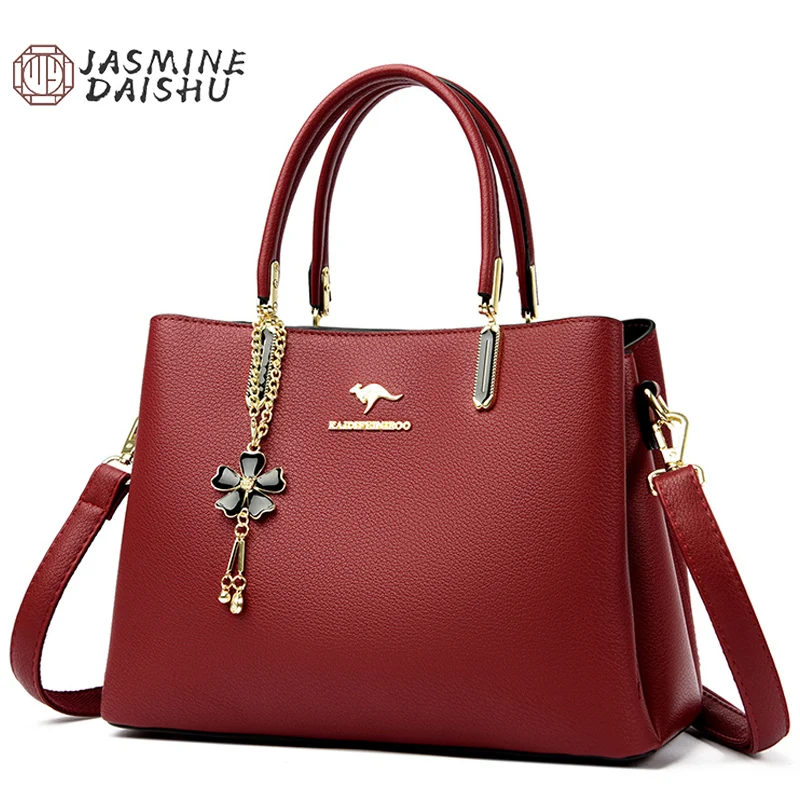 

Women Leather Bags 3-layer main bag Luxury Handbags Soft Cowhide Shoulder Bag high-capacity Tote Ladies Messenger Bag Sac a main