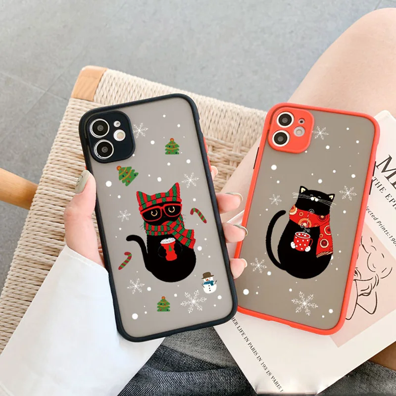 

Vintage Bow Cat Phone Case For iPhone 14 11 12 13 Pro Max 7 8 Plus SE 2020 XR X XS Lovely Cat & Coffee Cute Cartoon Phone Covers