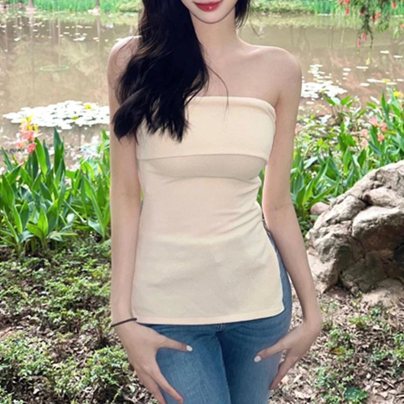 Женский корсет без бретелек с боковой молнией однотонные винтажные топы