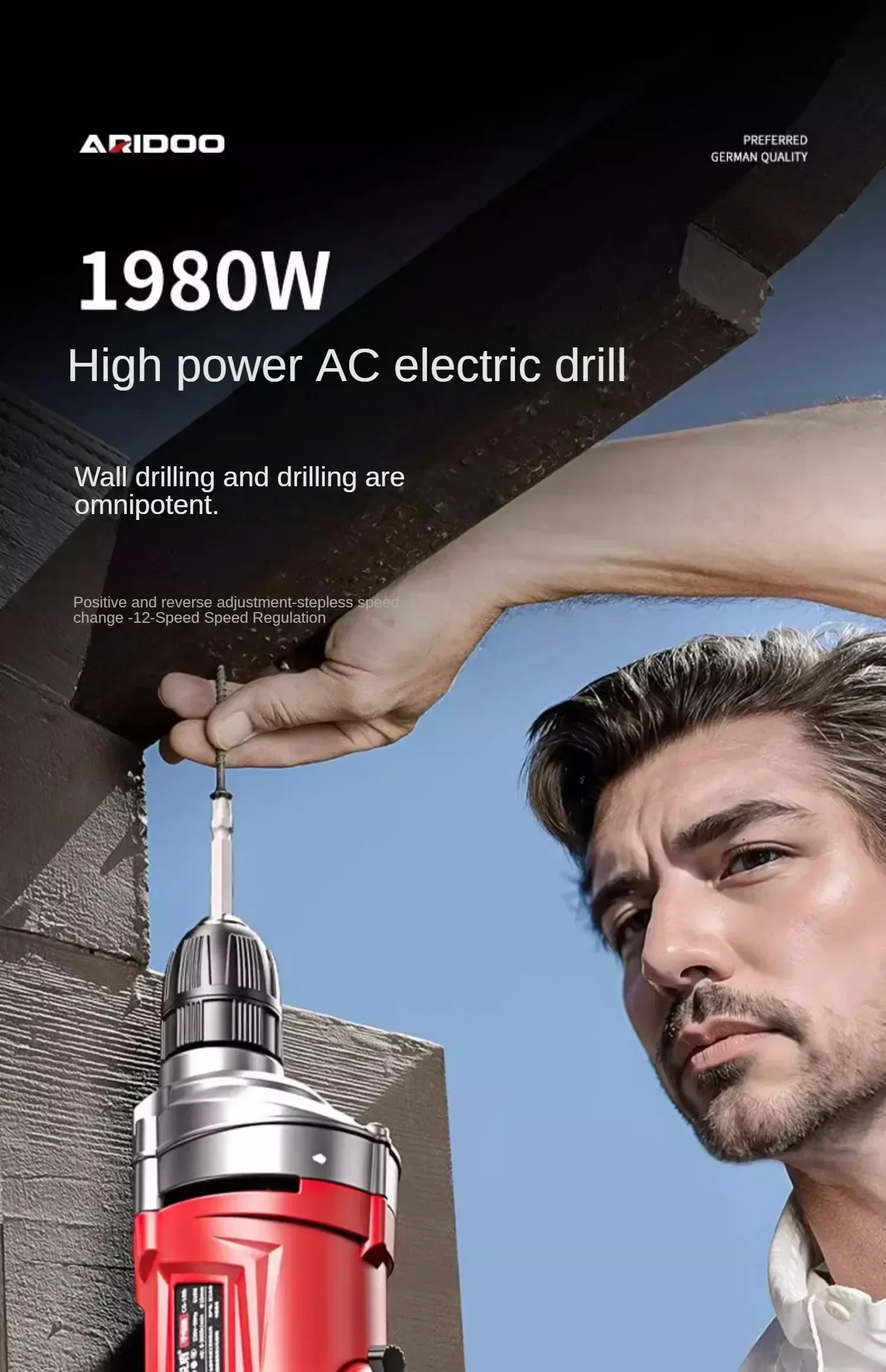 220V Small Electric Pistol Drill with Screwdriver and Hole Punch Function