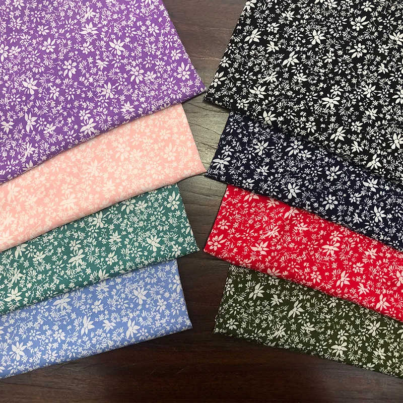 

Винтажная вискозная ткань с цветочным принтом для шитья платья дизайнерский материал черный темно-синий зеленый на метр