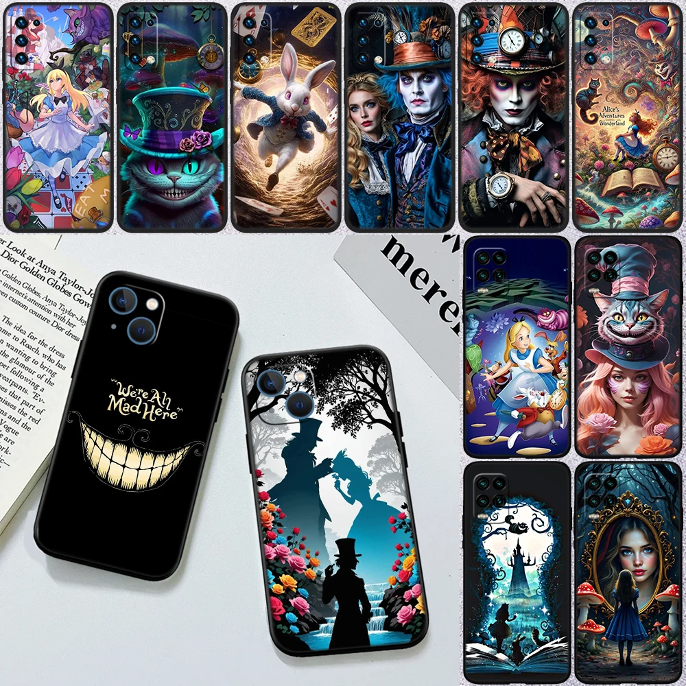 Фото Новый высококачественный чехол для телефона DS1 Alice in Wonderland Cat для Redmi Note 8 9 Pro Max 9S 9T 9C NFC 8T 8A 10A A4 №2