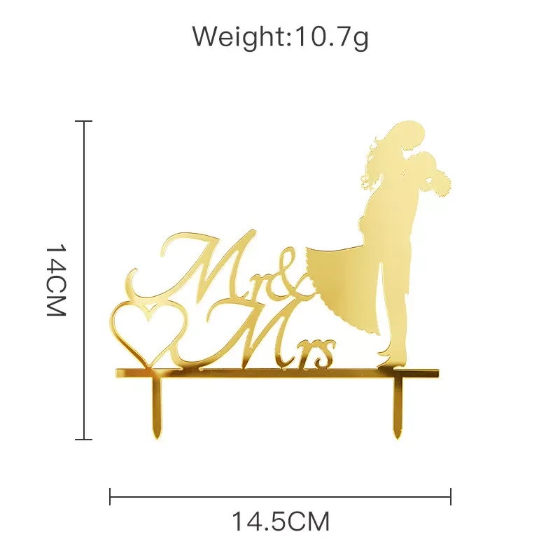 

New MR&MRS Acrylic Wedding & Engagement Cake Topper Lover Valentine's Day Baking Decoration You&me Anniversary Cake Party Favors