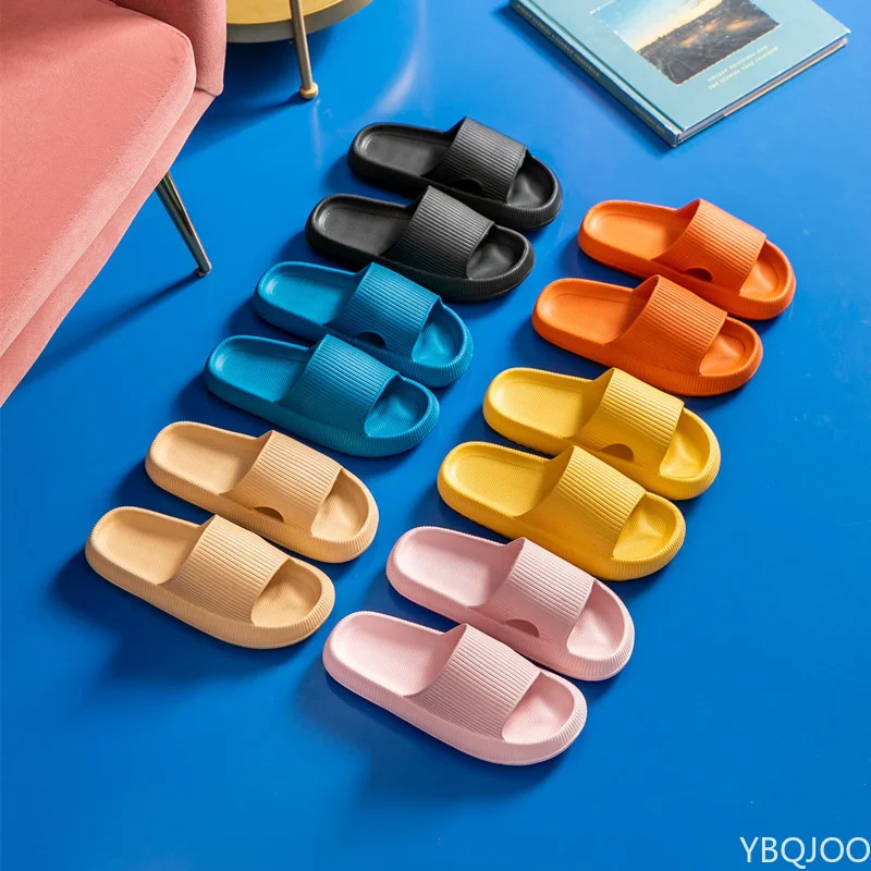 

Women Thick Platform Cloud Slippers Summer Beach Eva Soft Sole Slide Sandals Leisure Men Ladies Indoor Bathroom Anti-slip Shoes