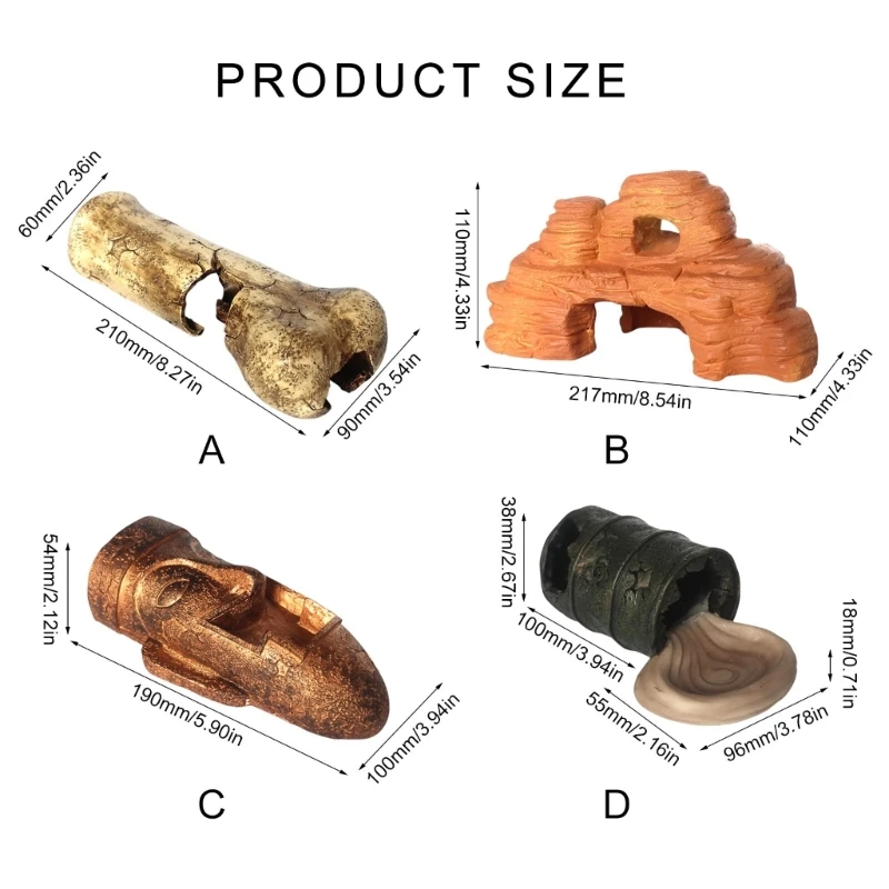 KX4B Аквариумы рыбья шкура украшение пещеры черепахи укрытие пещерная среда