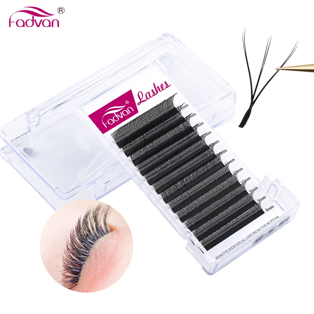FADVAN Automatic Flowering W Shape Bloom 6D Premade Fans Eyelash Extensions Natural Soft Light Individual Volume Lashes