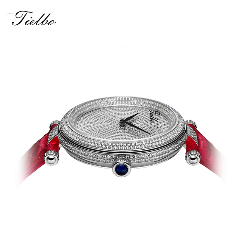 TIELBO Аутентичные швейцарские кварцевые часы для женщин водонепроницаемые