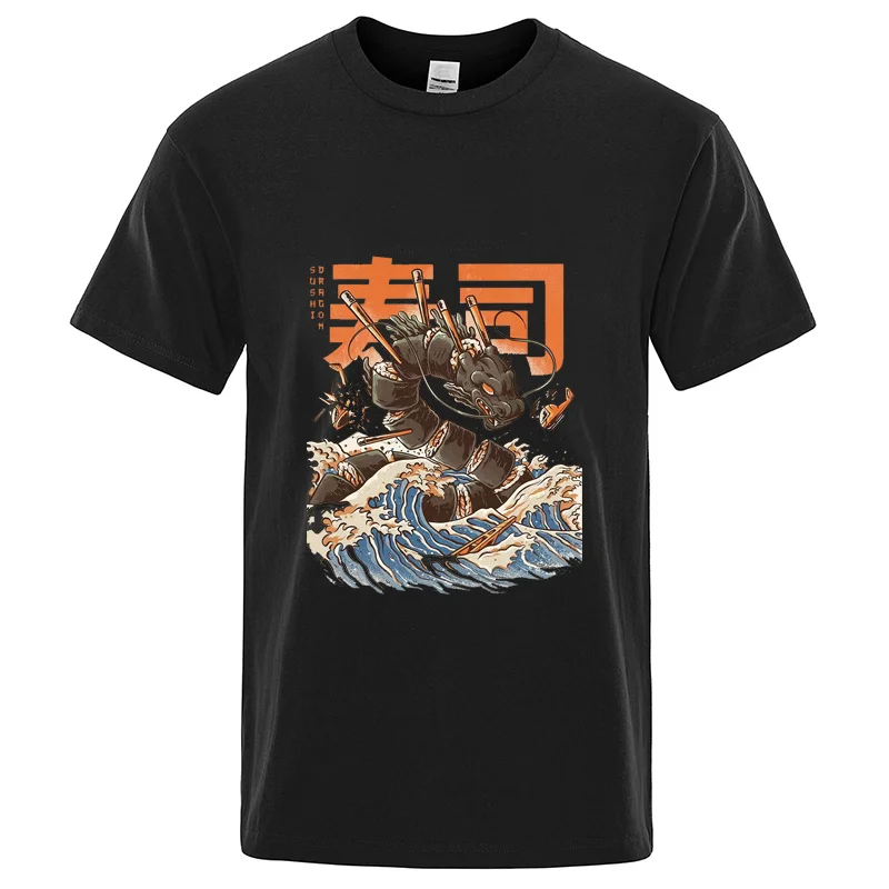 

Mens Cotton Anime TShirts Funny Japanese Food Graphic Monster Shirts Printed Summer Shor Sleeves Tees Unisex O-Neck Streetwears