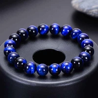 natural blue tiger eye bracelet eagle stone bead cat eye bracelet 6810mm diy jewelry wholesale fashion bracelets for women men