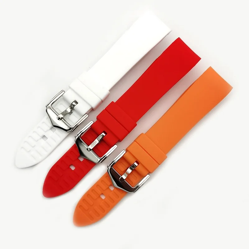 New Hot Selling Universal Rubber Watch Band Elbow 18 19 20 21 22 23 24mm Silicone Watch Strap