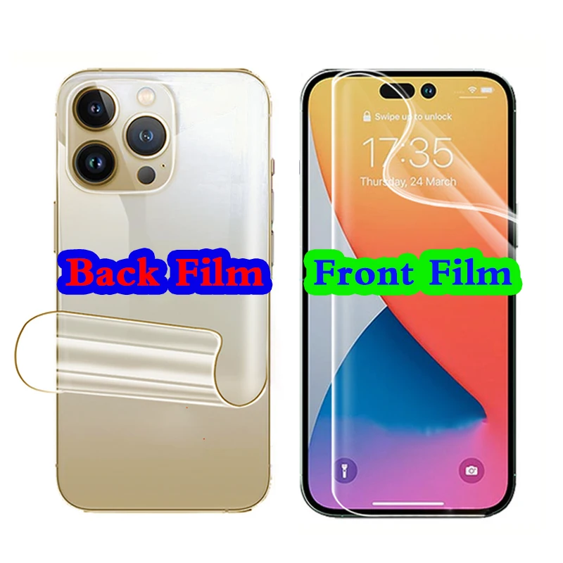 4Pcs HD Hydrogel Film Full Cover For iPhone 11 14 13 12 Pro Max Mini XR X XS 7 8 Plus SE 2020 Screen Protector Screen Protective