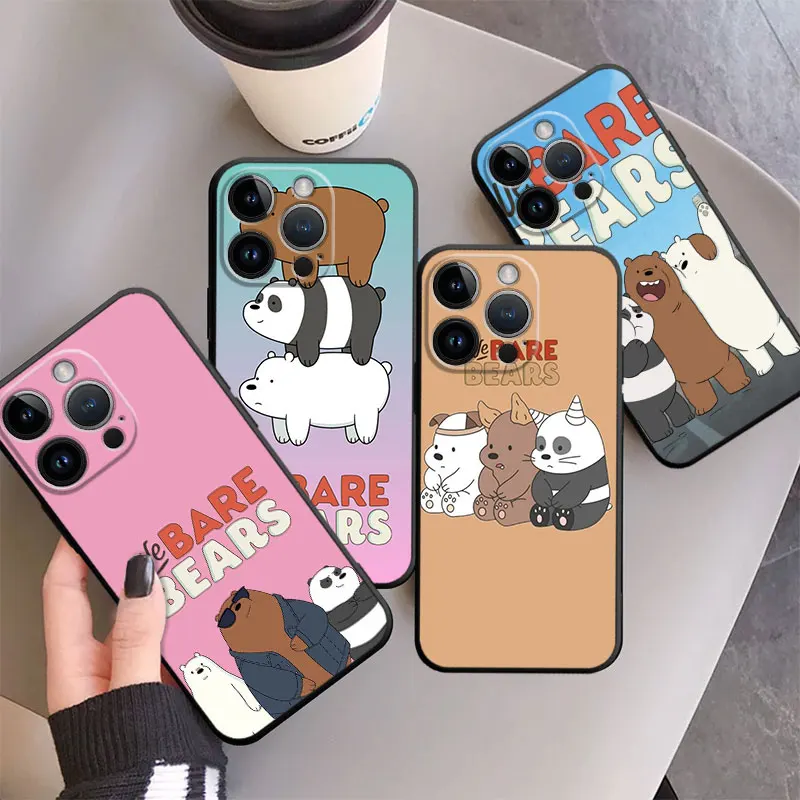 

Soft Silicone Cover Phone Case For iPhone 14 13 12 11 Pro Max 6 6S 7 8 Plus X XS XR 12 13 Mini Shell Easy Art We Bare Bear