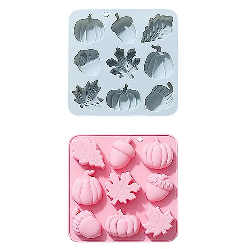 

9 Cavity Autumn Silicone Baking Molds For Chocolates Cakes Candies & Fondant High Temperature Resistant & Food Grade Molds