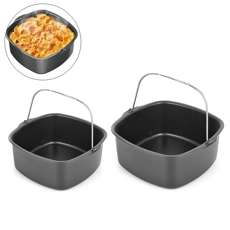 

Square Non Stick Cake Mold Baking Tray Pan Roasting Basket Bakeware Mould Air Fryer Accessories