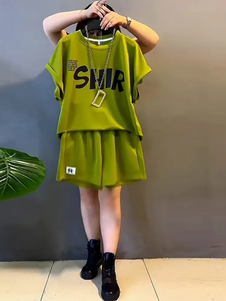 Женская одежда размера плюс топ с круглым вырезом и надписью коротким рукавом