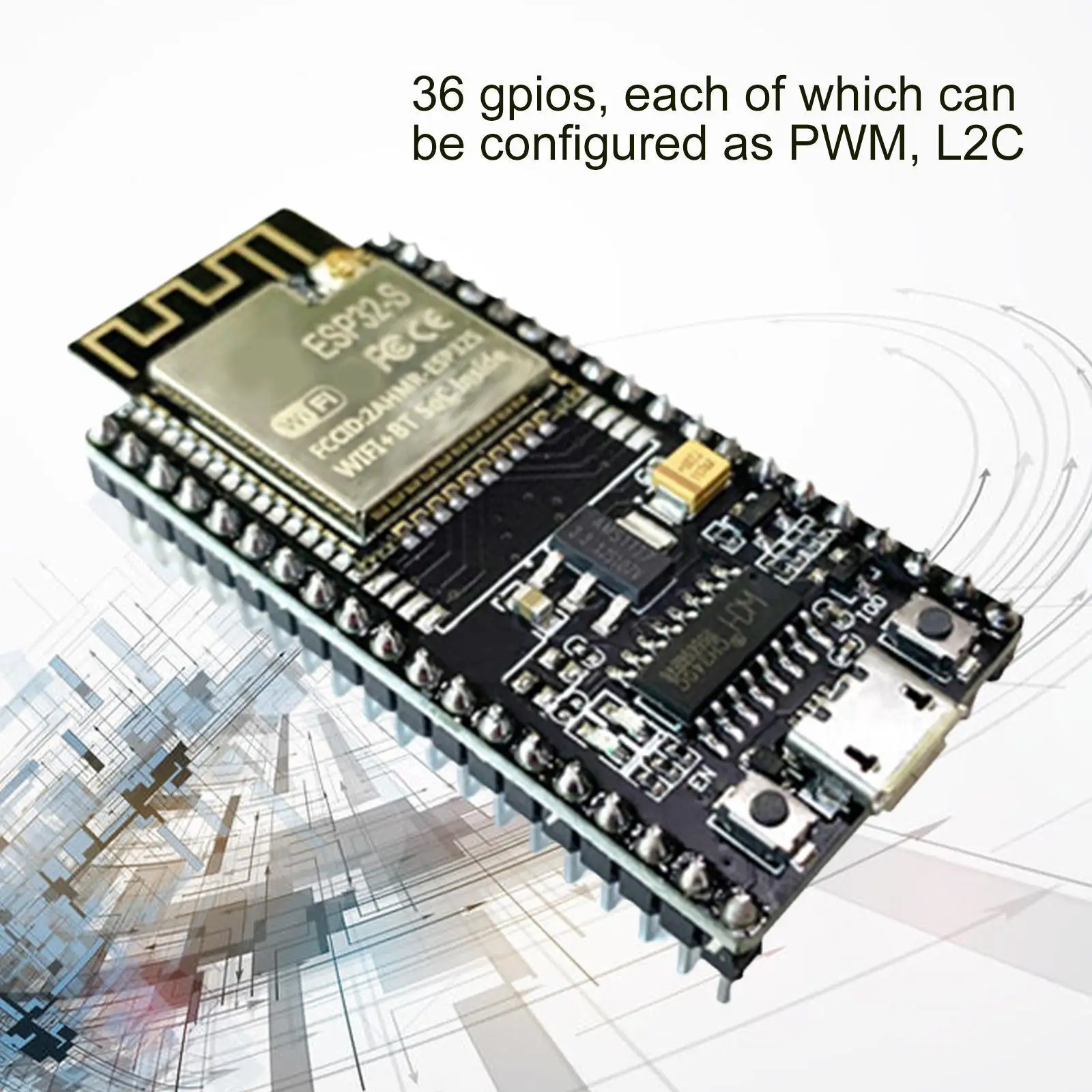 

Esp32 Development Board Wifi And Bluetooth Ultra-low Esp-wroom-32e Core Nodemcu Power Esp-32s Consumption Dropshipping Dual J7p4