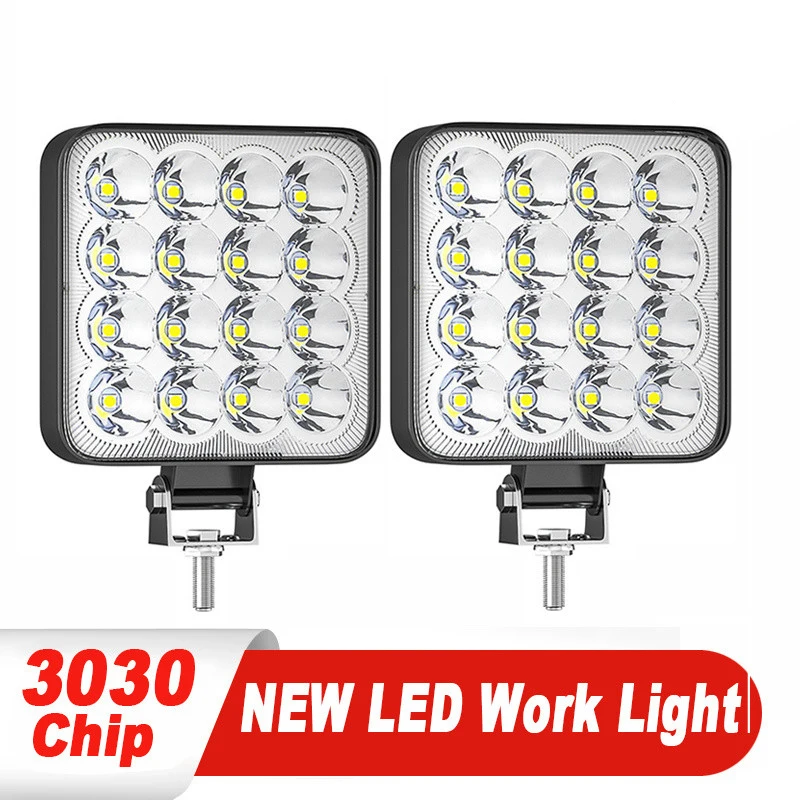 

3.3Inch LED Work Lights LED Running Lights Square Fog Lamps 48W For Cars 12V 24V Offroad Car Boat LED Bar Square Light ATV 6500K