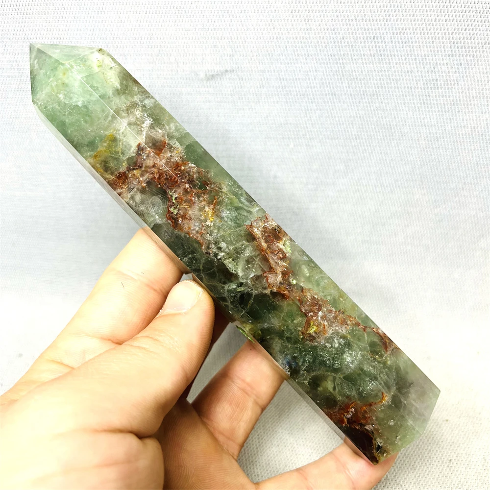 Натуральная красная слюда флюоритовая башня обелиск комната духовное украшение