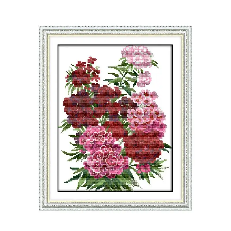 

Carnation cross stitch kit 18ct 14ct 11ct count printed canvas stitching embroidery DIY handmade needlework