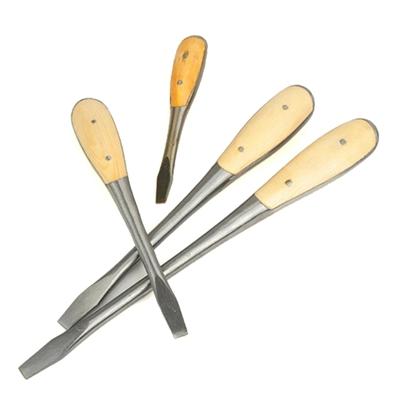 Сверхмощная шлицевая отвертка с деревянной ручкой плоской головкой 6/8/10/12 дюймов