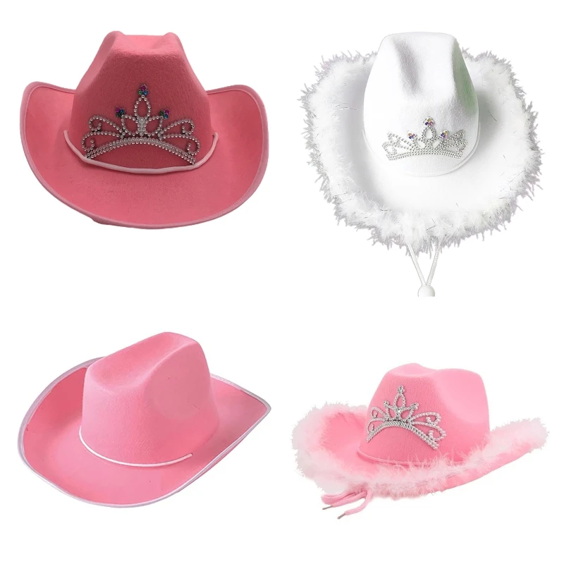 

Q39C Cowgirl Hats Women Bachelorette For Adults Cowboy Hats For Women Party Cowboy