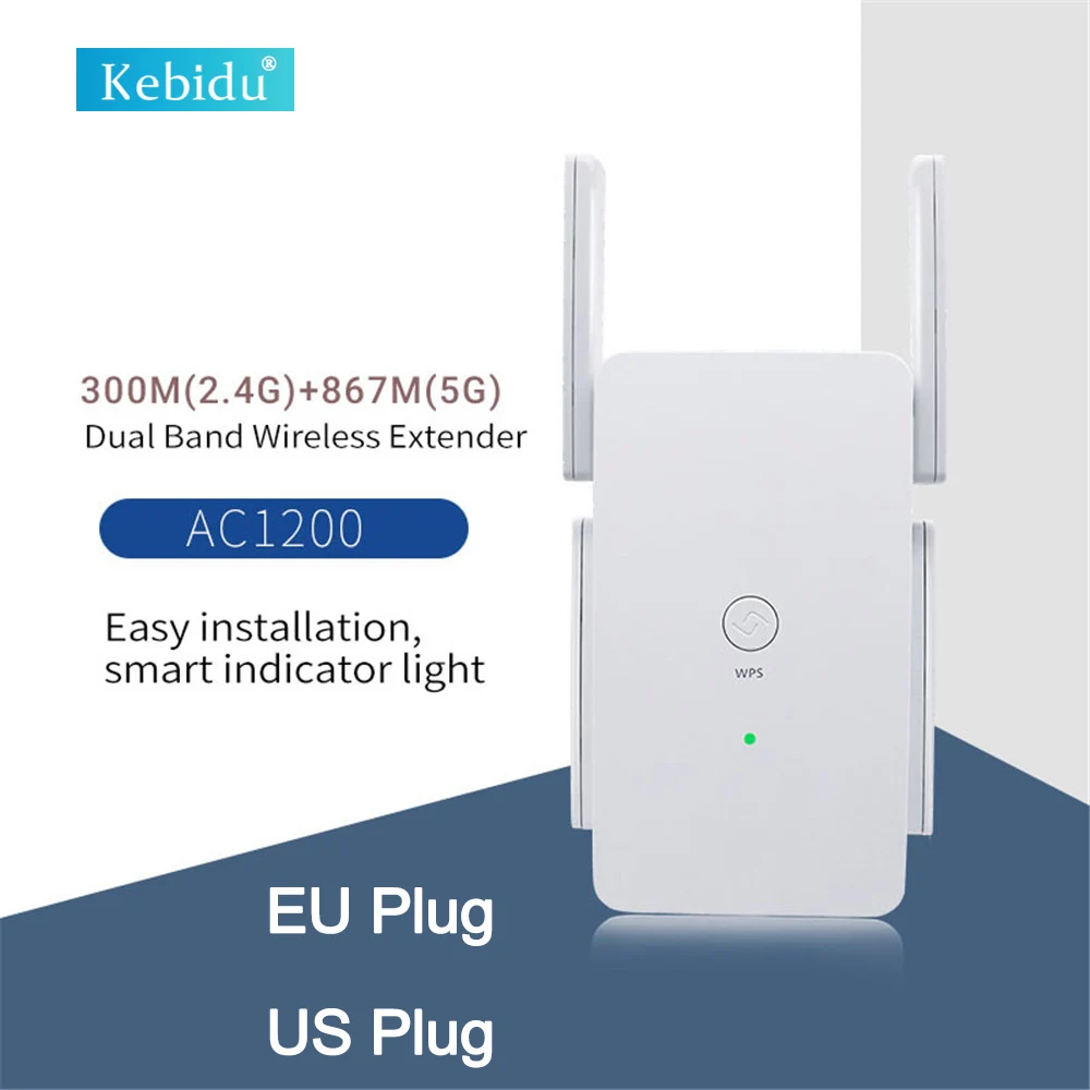 

2.4G 5Ghz 1200Mbps Wireless WiFi Repeater Booster 300M WiFi Amplifier Router 5G Wi-Fi Long Range Wifi Extender Repiter 802.11AC