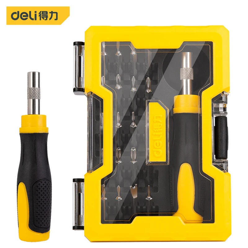 

Deli Drills and Screwdriver Set Hand Tools Customs Free Products Screw Driver Bit Mechanical Workshop Tools Free Shipping Tool