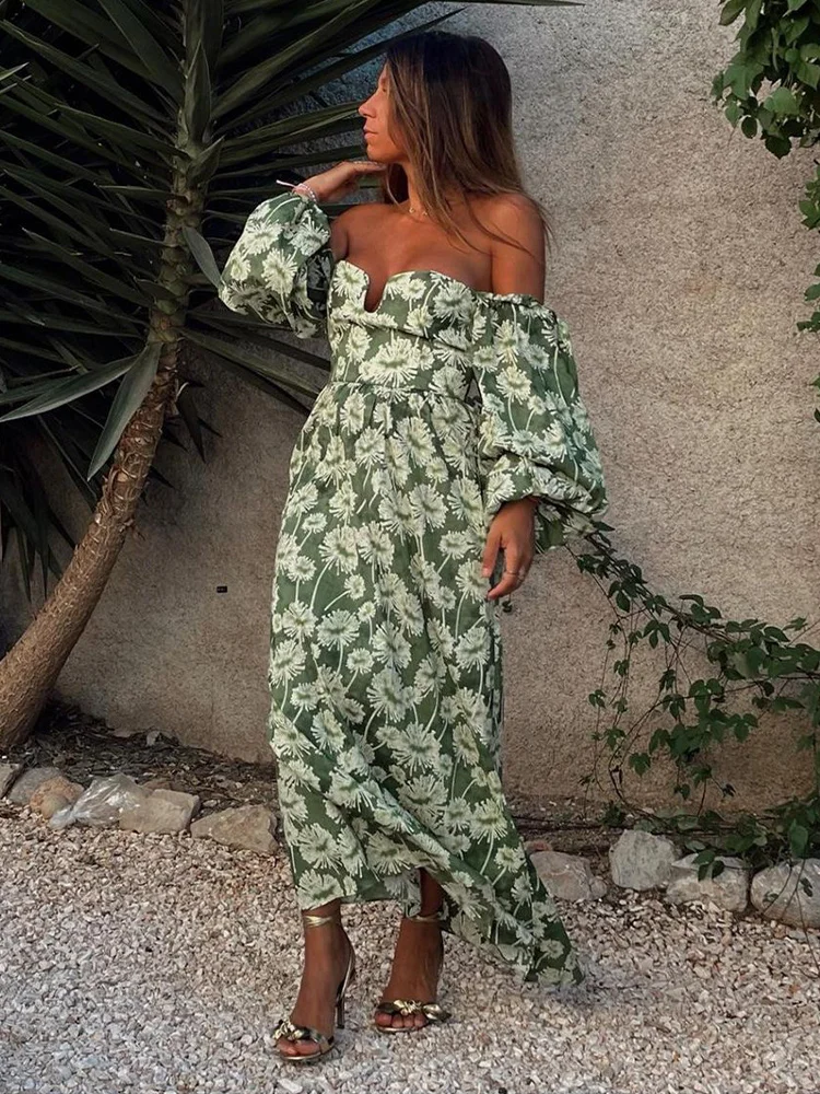 Женское элегантное платье миди с цветочным принтом лето 2022 модный Женский