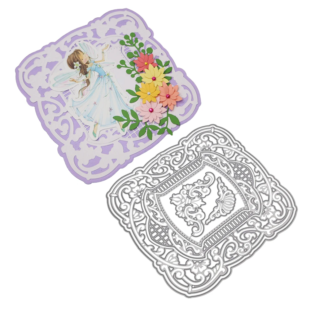 Квадратная кружевная рамка с облаками металлические Вырубные штампы сделай сам