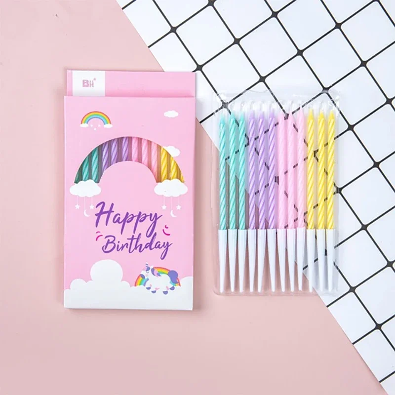 12 шт. в коробке свечи с нитками для торта С Днем Рождения красочные толстые сетка