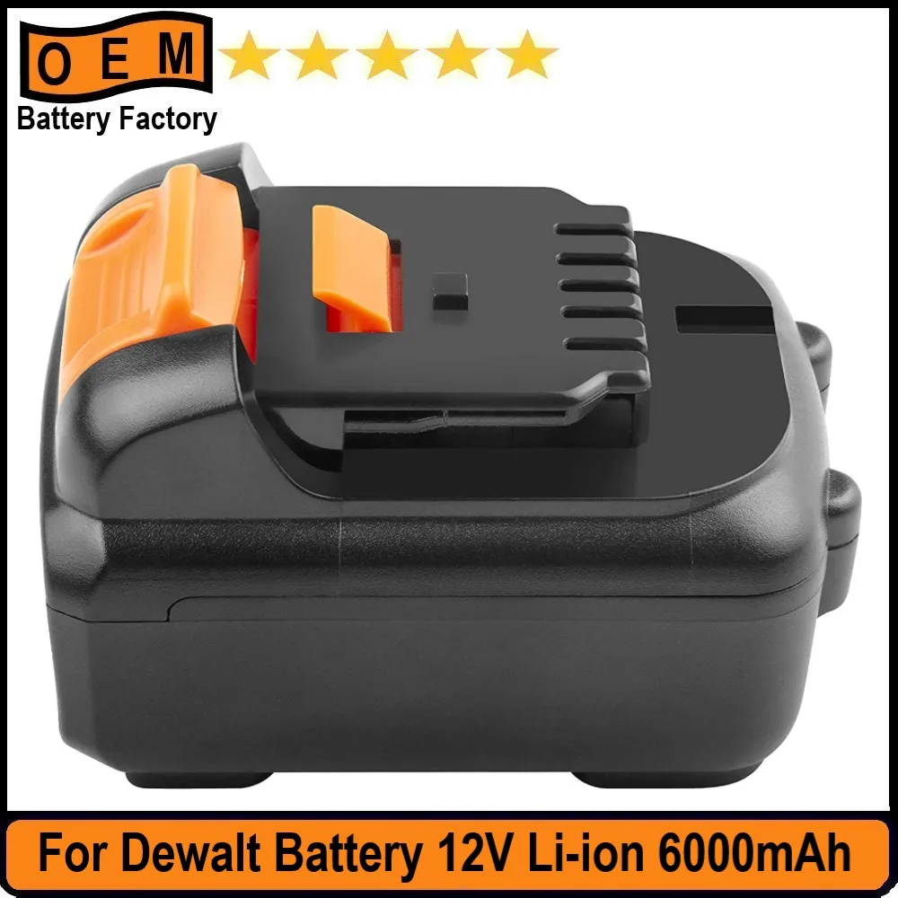 6.0Ah High-Output Battery for Dewalt 12V Max (12-Volt) Tools Li-ion Battery DCB120 DCB121 DCB123 DCB127 DCB122 DCB124 DCB127-2