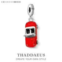 red enamel sports car charm pendant autumn brand new sterling silver 925 free shipping gift