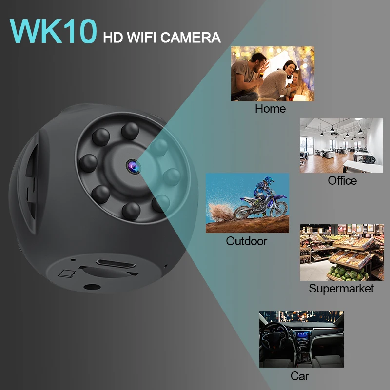 

WK10 Mini Camera 1080P Wireless Smart Home Security Night Vision Motion Detect Camcorder Baby Monitor Real-time View Wifi Cam