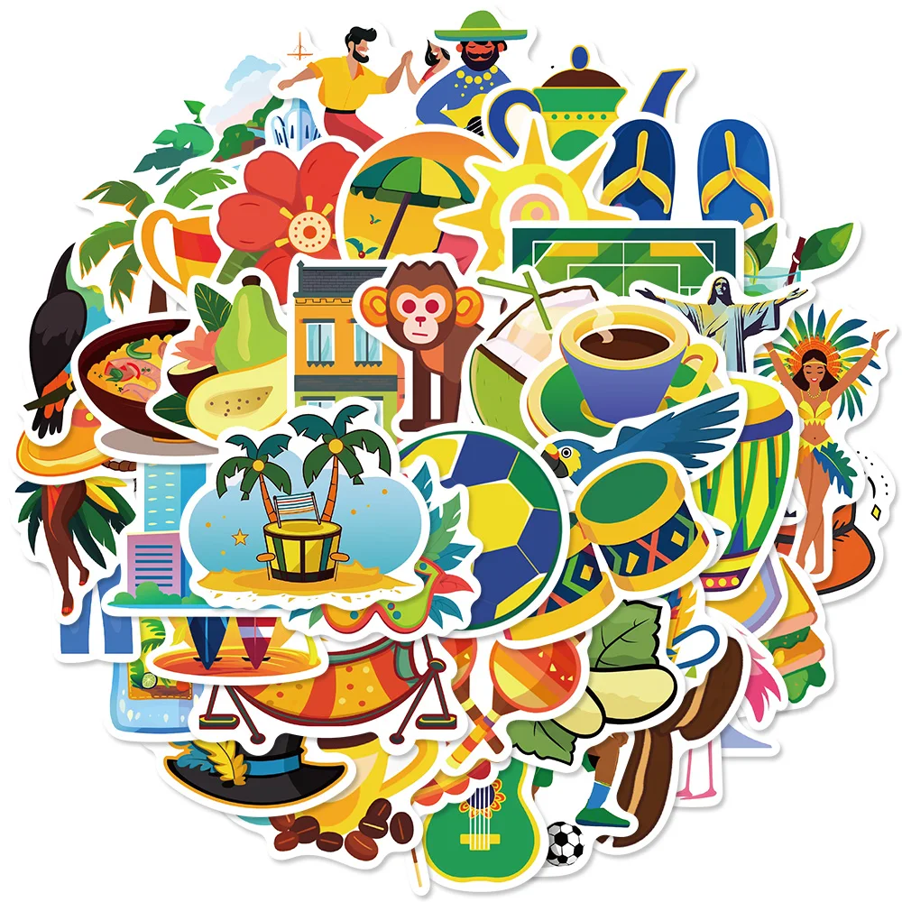 

10/50PCS Brazilian Style Stickers Decoration Aesthetic PVC Laptops Mobile Phones Diaries Water Cups Scrapbooks Graffiti Sticker
