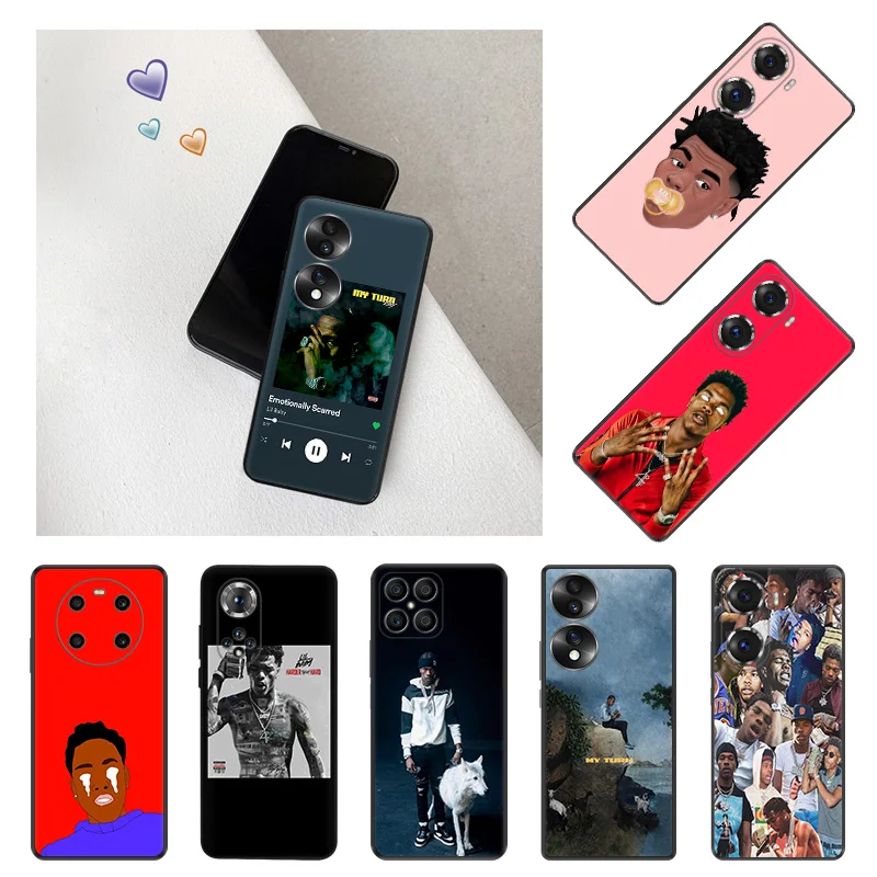 

Силиконовые черные чехлы для телефонов Honor 80 70 60 50 30i 20 X9a X8 X7 X6 X5 Magic 5 4 Lil Baby Rapper Huawei Mate 20 10, чехол