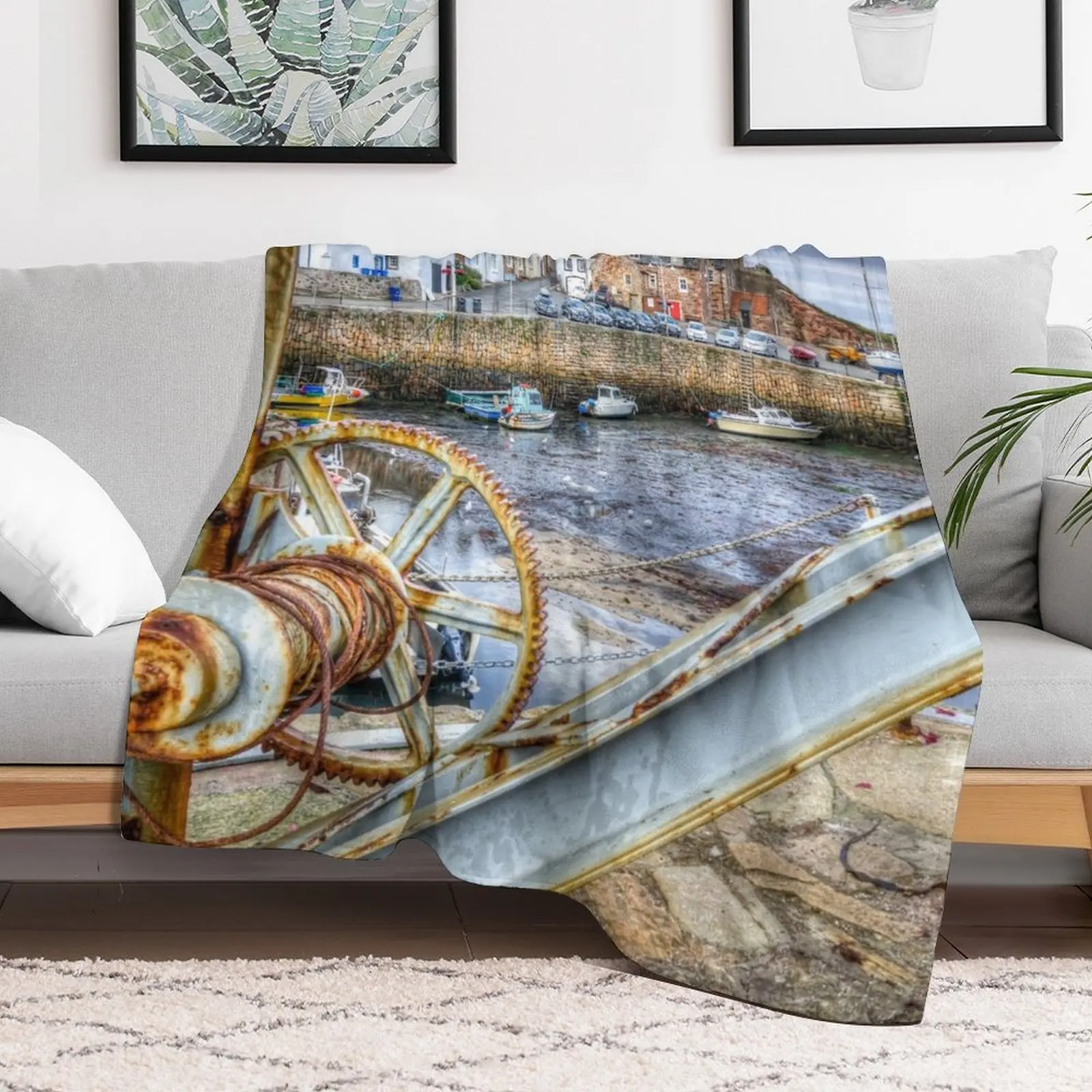 Одеяло Crail Harbour In The East Neuk Of Fife шотландское одеяло термобелье на Хэллоуин мягкие