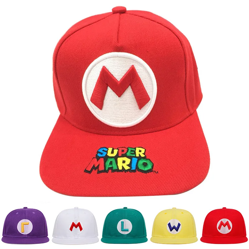 

Trendy Hip-hop Super Mario Bros Baseball Cap Anime Figures Mario Cartoon Summer Casual Fashion Embroidery Sunshade Sunscreen Hat