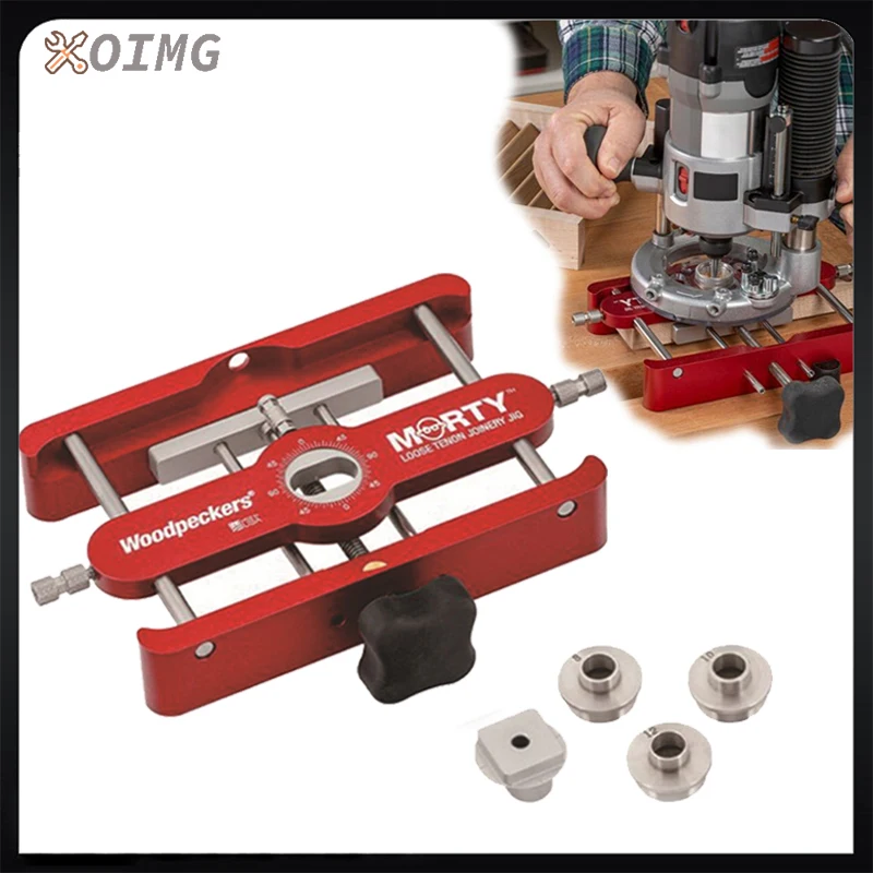 OIMG Punch Locator 2 in 1 Hole Doweling Connector Precision Mortising Jig and Loose Tenon Joinery Fastener Woodworking Tools
