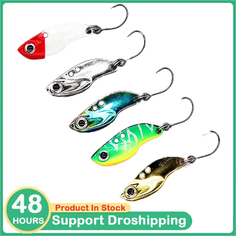

Mini Fishing Lure 2.5g Spoon Metal Lures Single Hook Minnow Small Fish Stream Trout Baits Vib Swimming Layer Artifical Bait