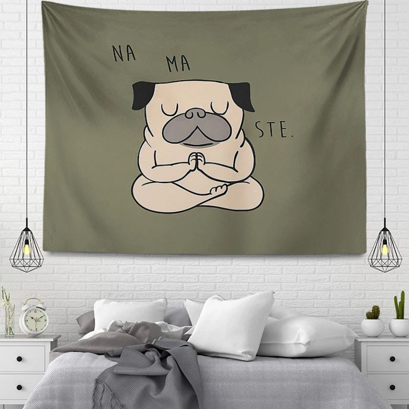 Custom Wall decoration tapestry aesthetic room decor funny dog tapestry accessories wall hanging  large fabric wall home decor images - 6