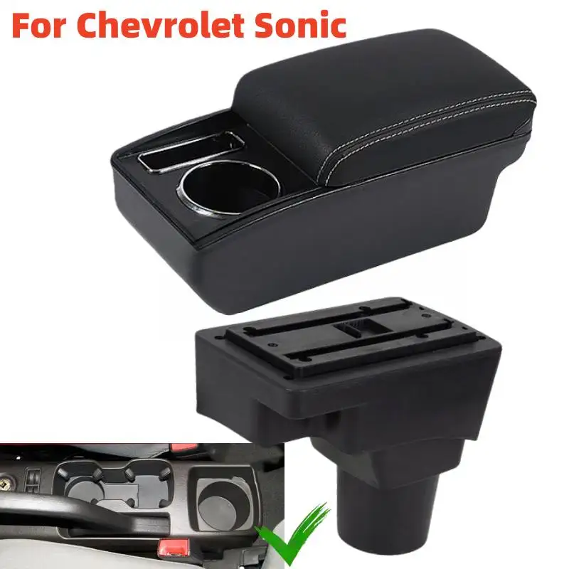 Фото Высококачественный подлокотник для автомобиля Chevrolet Aveo Sonic Lova T250 T300, центральная консоль с отсеком для хранения и подстаканником №1