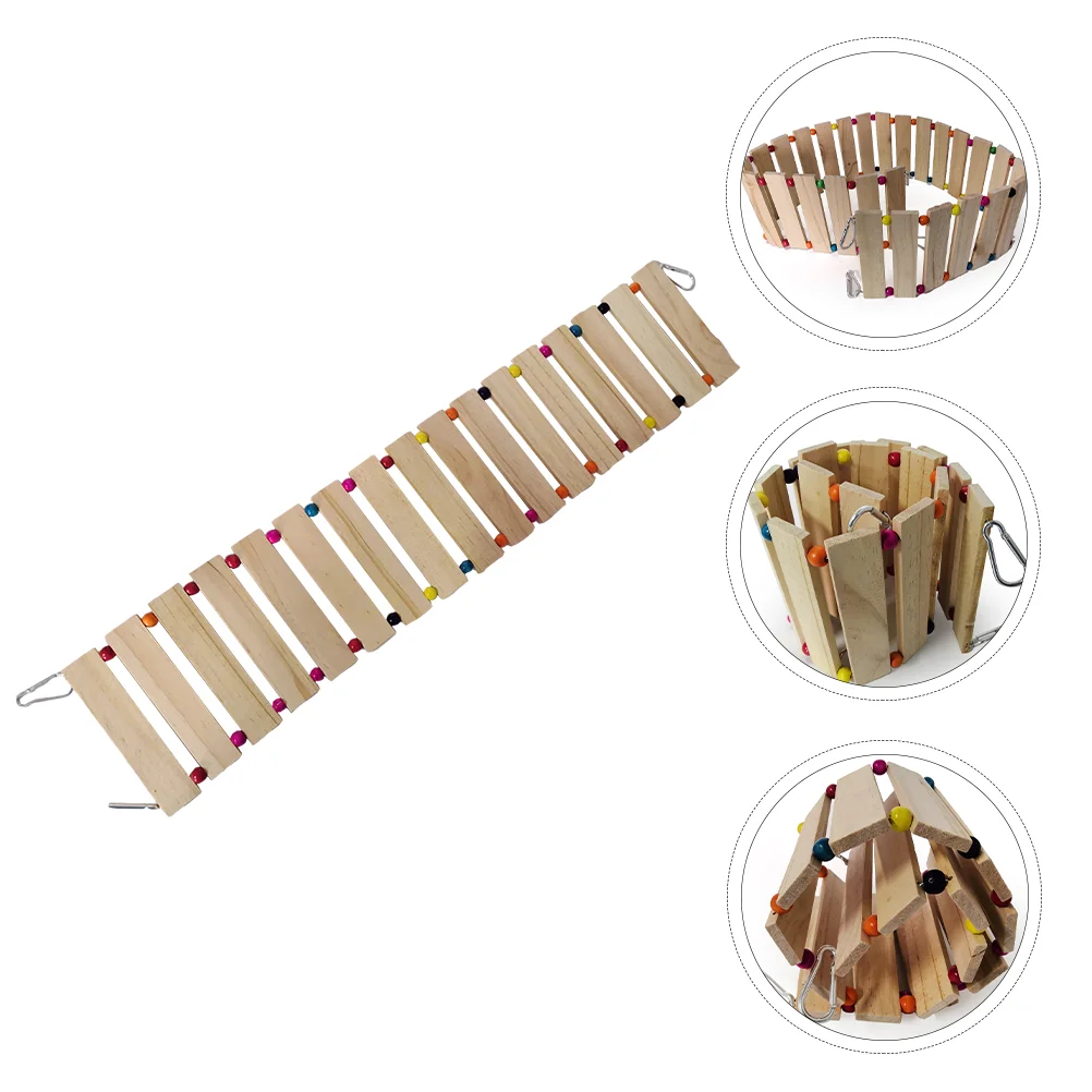 

1pc Sturdy Creative Wood Parrot Ladder Parrot Stand Coop Parrot Ladder Swing