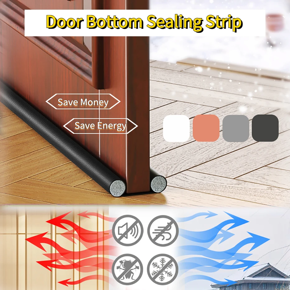 

93CM PU Door Bottom Sealing Strip Under Door Draft Stopper Home Dorm Bedroom Sound Proof Noise Reduction Door EVA Draft Stopper