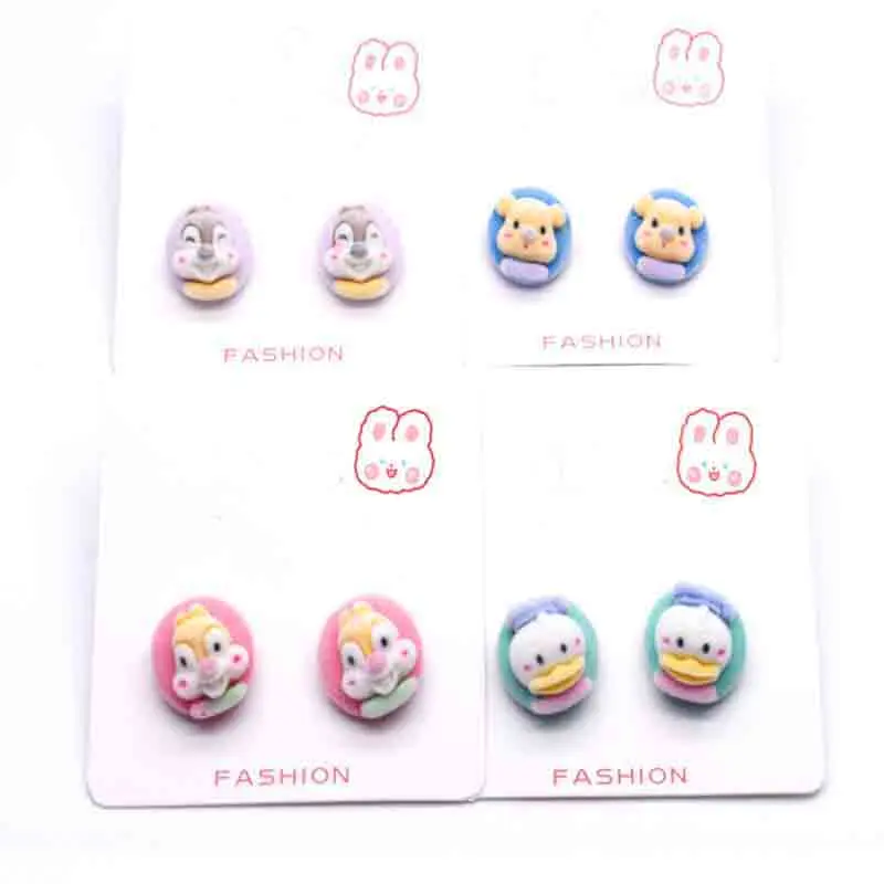 

Winter Plush Earrings For Girls Women Resin Handmade Simulation 3D Cute Ducks Drop Earrings Funny Gift