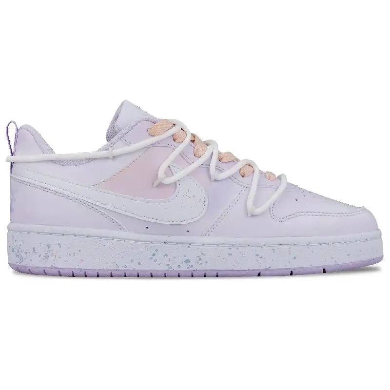 【Настроить】Nike Court Borough Обувь для скейтбординга Женские низкие фиолетовые
