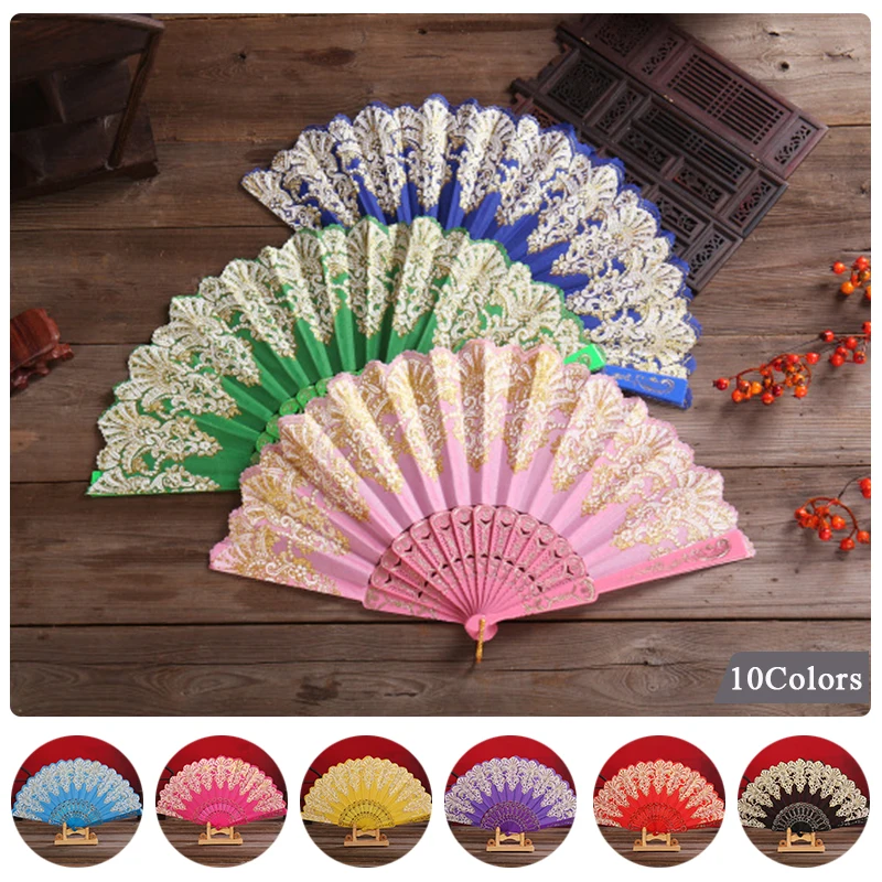 

Hot Sell Kid Women Belly Dancing Fan 1 Pair Gradient Color Dancer Practice Long Imitation Silk Fans