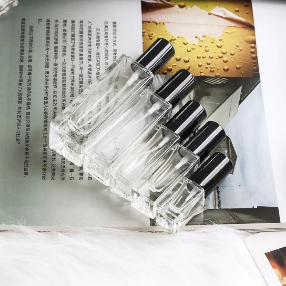 

6ml Transparent Glass Perfume Bottle Spray Subpacking Bottle Refillable Mini Portable Cosmetics Sample Distribution Container