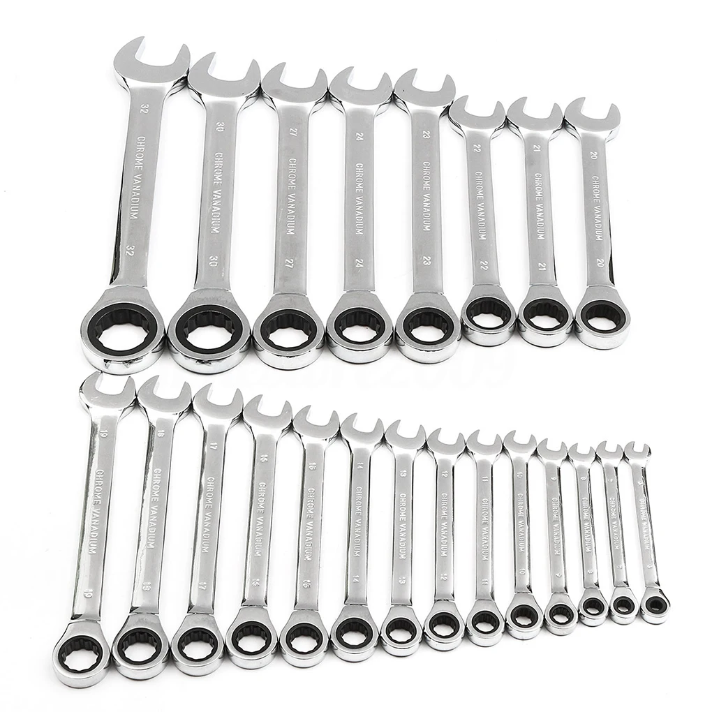 

Key Ratchet Wrench Set Gear Ring Torque Socket Wrench Set Metric Combination Ratchet Spanners Set Car Repair Tools